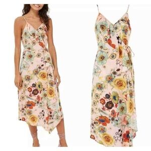 SOLD 🌈 NWT TOPSHOP NORDSTROM FLORAL STAR PRINT PINK BOHO WRAP DRESS